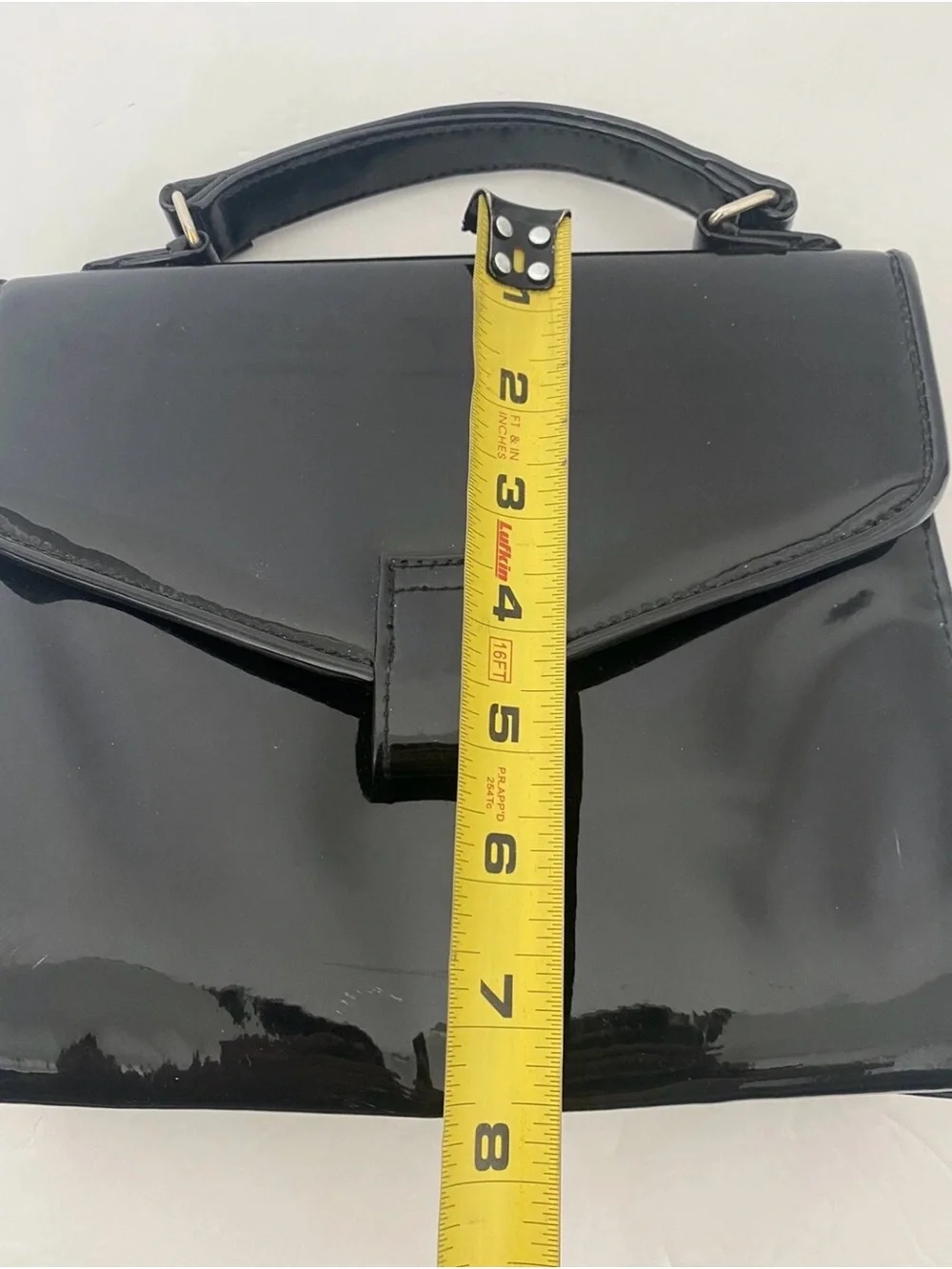 Classic Black Patent Top-Handle Satchel